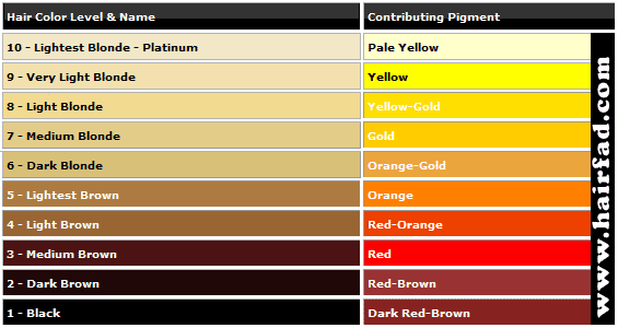 16 Color levels 1-10 ideas  hair color chart, hair color, dyed hair
